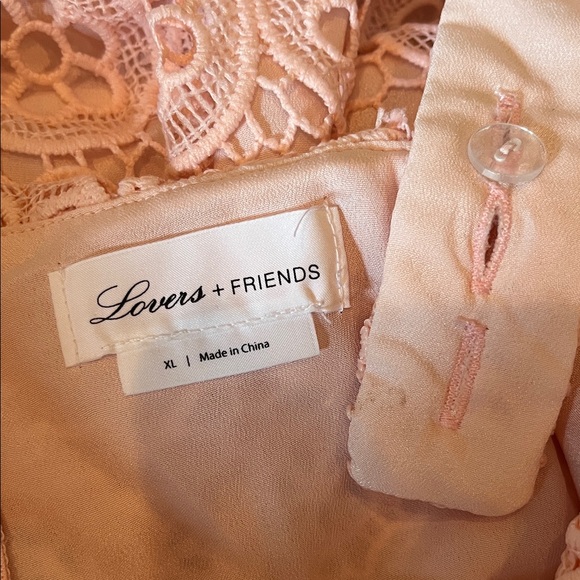 Lovers + Friends Revolve Blush Pink Lace Happy Hour Mini dress, size X-Large - Picture 7 of 9